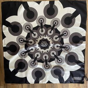 Coach Monochrome Circular Pattern Scarf